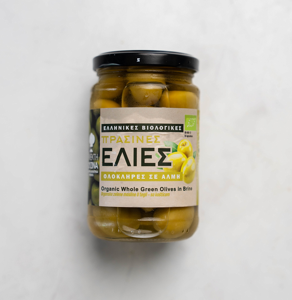 Зелёные оливки с косточкой organic